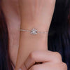 Floral Elegance Baguette Casual Silver Bracelet