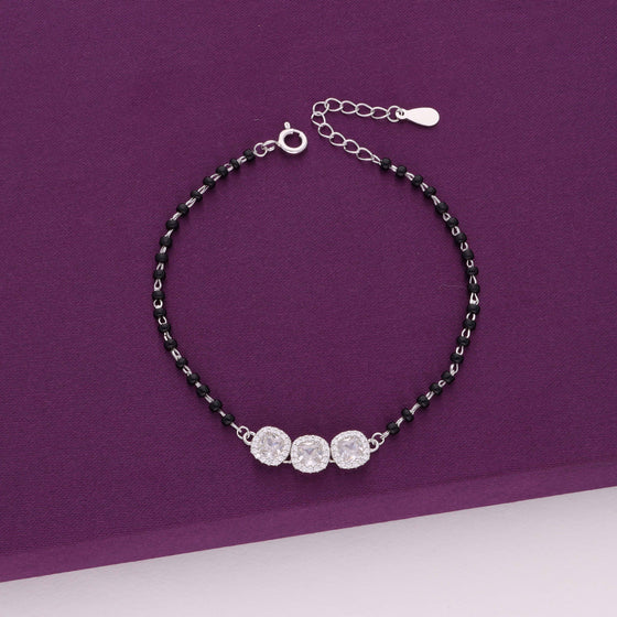 Sterling Silver Crystal Mangalsutra Bracelet