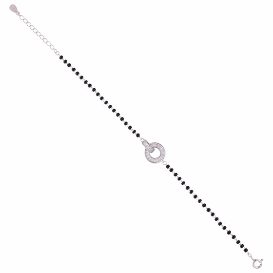 Sterling Silver Elegant Circle Mangalsutra Bracelet