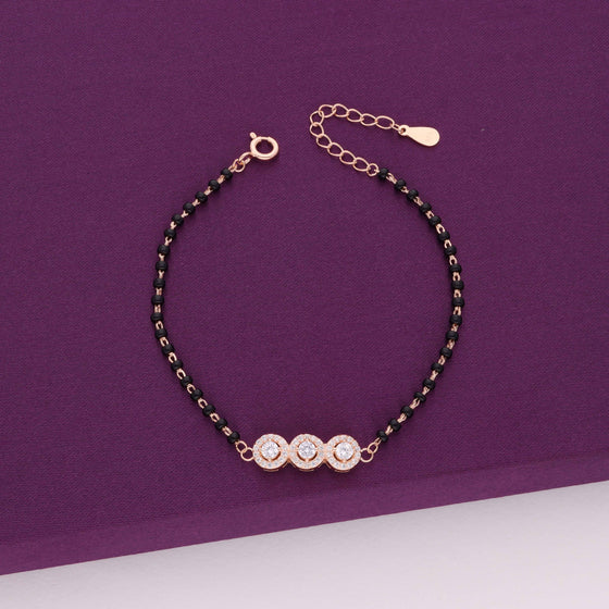 Sterling Silver Elegant Radiance Mangalsutra Bracelet