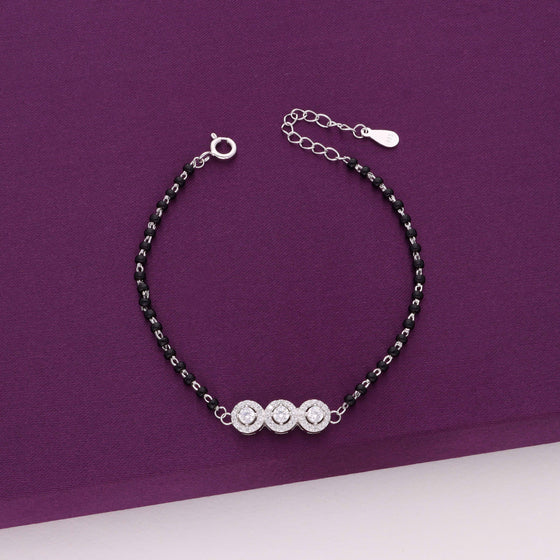 Sterling Silver Elegant Radiance Mangalsutra Bracelet