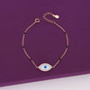 Sterling Silver Black Beads Evil Eye Bracelet