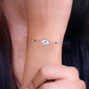 Sterling Silver Black Beads Evil Eye Bracelet