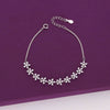 Floral Diamante Delights Silver Bracelet