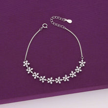  Floral Diamante Delights Silver Bracelet