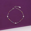 TRENDY MULTI COLOUR BEADS SILVER CHAIN BRACELET