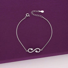  Sterling Silver Solitaire Infinity Bracelet