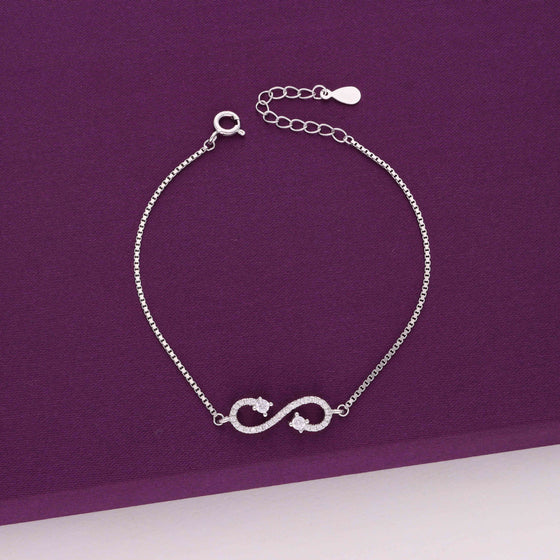 Sterling Silver Solitaire Infinity Bracelet