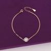 Stylish Solitaire Zircon Studded Silver Link Bracelet