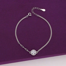  Stylish Solitaire Zircon Studded Silver Link Bracelet