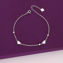  SILVER HEARTS & BEADS BRACELET