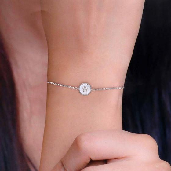 Sterling Silver Zircon Studded Star Bracelet