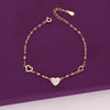 Alluring Heart Charm Silver Causal Bracelet