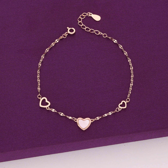 Alluring Heart Charm Silver Causal Bracelet