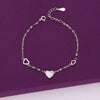 Alluring Heart Charm Silver Causal Bracelet