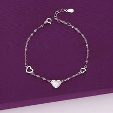  Alluring Heart Charm Silver Causal Bracelet