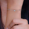 Alluring Heart Charm Silver Causal Bracelet