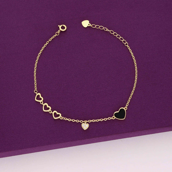 String Of Hearts Silver Casual Bracelet