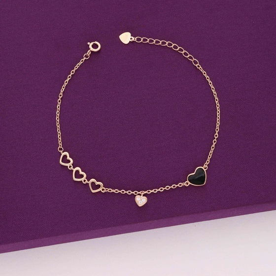 String Of Hearts Silver Casual Bracelet