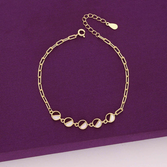 Circular Charms Silver Chain Bracelet