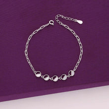  Circular Charms Silver Chain Bracelet