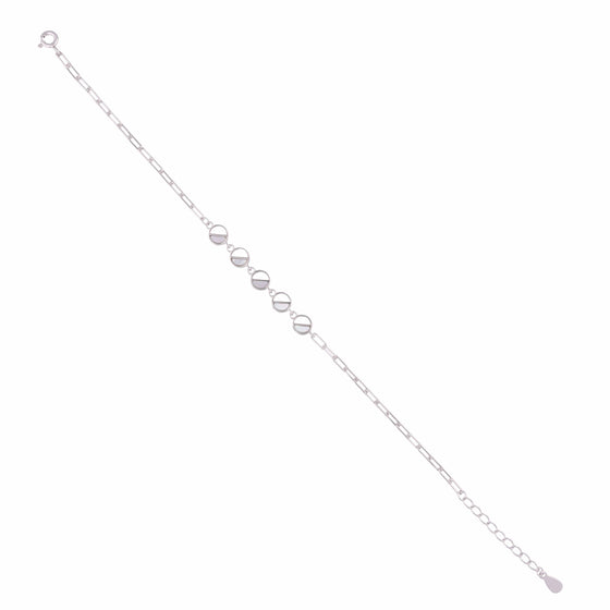 Circular Charms Silver Chain Bracelet