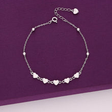  Bedazzling Beauty Silver Heart Casual Bracelet