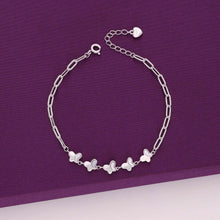  Strand of Butterflies Zircon Casual Silver Bracelet