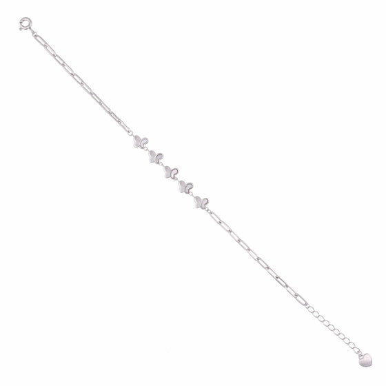 Strand of Butterflies Zircon Casual Silver Bracelet