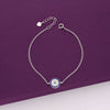 Minimalistic Blue and White Evil Eye Silver Bracelet