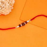 Pure Vibe Silver Rudraksha Rakhi