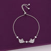 Sterling Silver Solitaire Twin Swan Bracelet