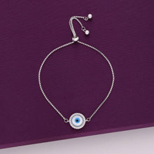  Sterling Silver Zircon Studded Evil Eye Bracelet