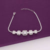 Square Cut Classic Silver Tennis Bracelet