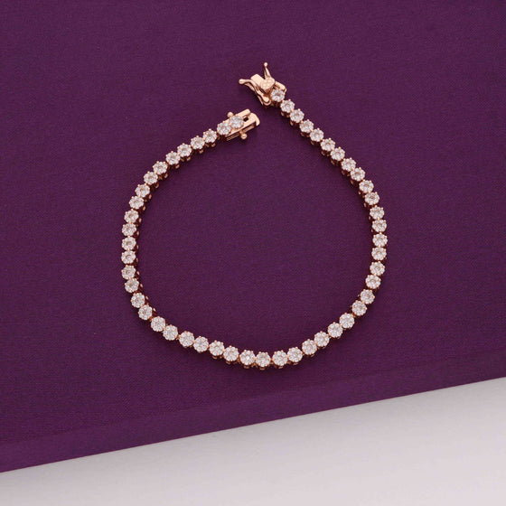 Classic Circular Zircon Silver Tennis Bracelet