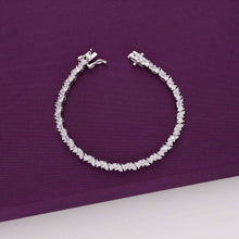  Allure Crystal  Rectangle Baguettes Silver Tennis Bracelet