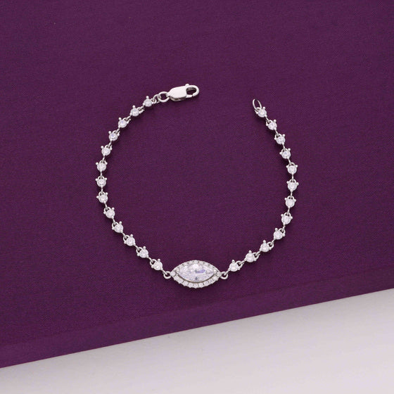 Pear-shaped Zirconia Line Bracelet