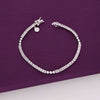 Plain Rectangle Baguettes Silver Tennis Bracelet