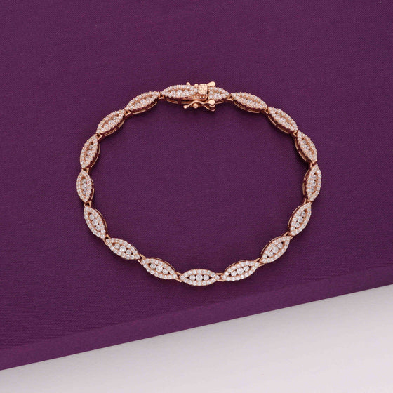 Crystal Pears Silver Tennis Bracelet