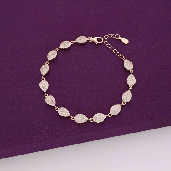 Bedazzling Zircon Studded Pears Silver Tennis Bracelet
