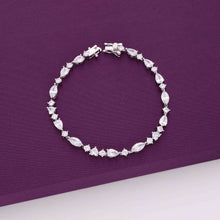  Crystal Hearts Silver Tennis Bracelet