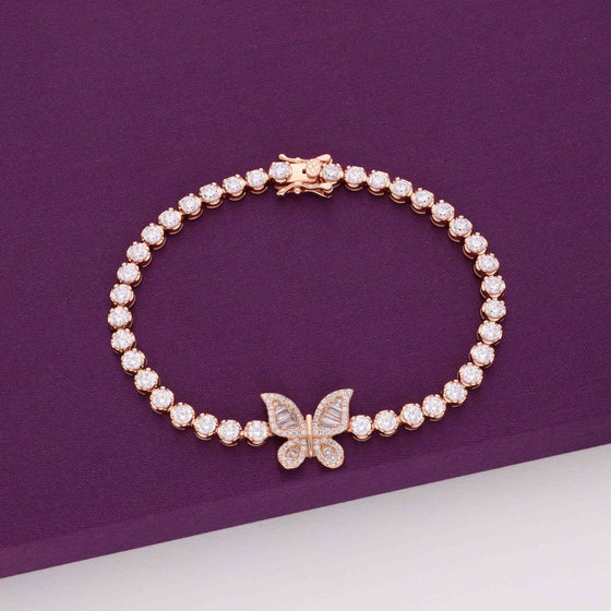 Dazzling Butterfly Silver Tennis Bracelet