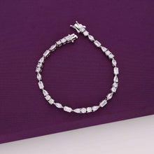  Elegant Multi Crystals Silver Tennis Bracelet