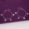 Smiley Stars Charms Children Silver Anklet