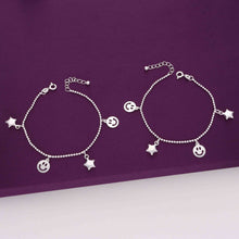  Smiley Stars Charms Children Silver Anklet