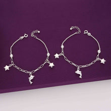  Dolphin Starry Children Silver Anklet