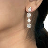 Circled Succession Dangler Silver Earrings