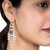 Dazzling Drops & Hoops Dangler Silver Earrings