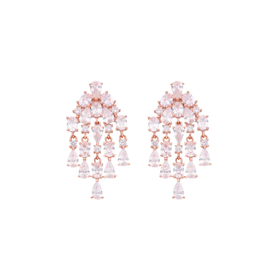 Sterling Silver Statement Zircon Drop Earrings