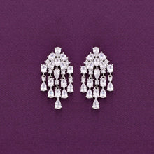  Sterling Silver Statement Zircon Drop Earrings